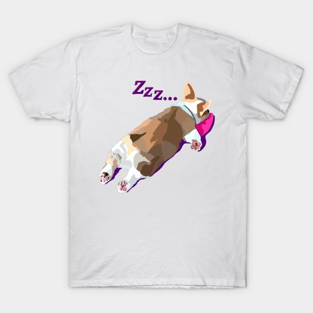 Corgi is sleeping T-Shirt by Ocennyy